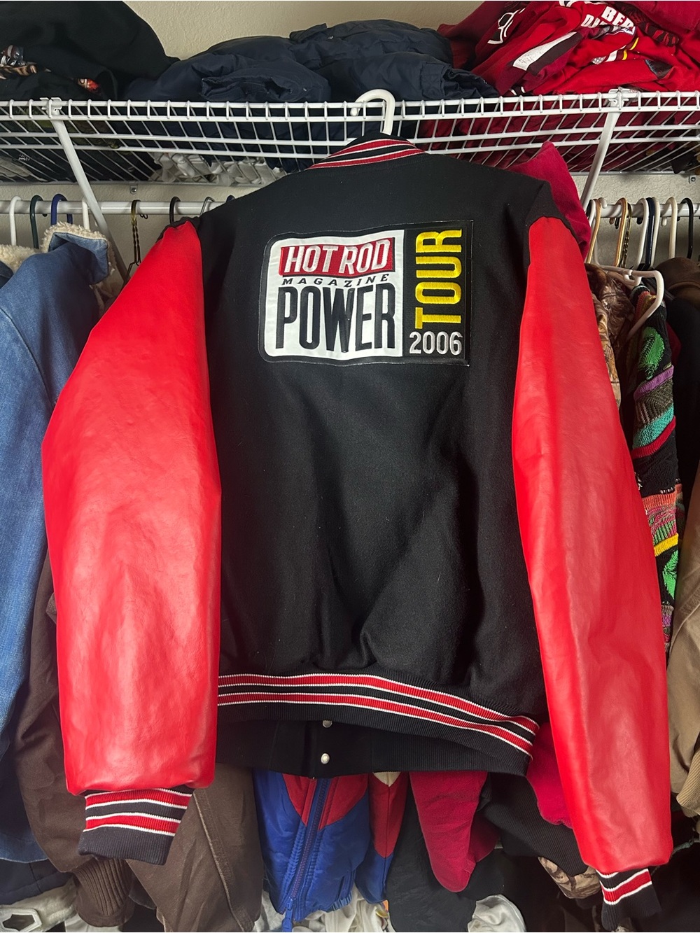Hot Rod Power Tour 2006 Black & Red Varsity Bomber Jacket